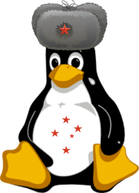 Tux wears the Southern Cross and the Northern Hat